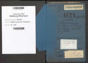 Beurlaubungen der Lehrer und Beamten der Technischen Hochschule in Aachen. Generalia. Bd. 1