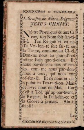 L´Oraison de Nôtre Seigneur Jesus Christ.