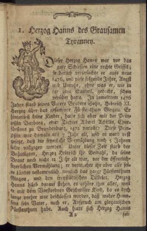 I. Herzog Hanns des Grausamen Tyranney.