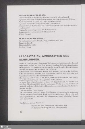Laboratorien, Werkstätten Und Sammlungen