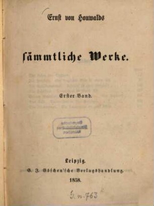 Ernst von Houwalds sämmtliche Werke, 1