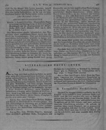 Die preussische Staatsverwaltung und Gesetzgebung in ihren wichtigsten Beziehungen auf die Angelegenheiten der Bürger. Heft 1-2. Köln: Rommerskirchen 1816