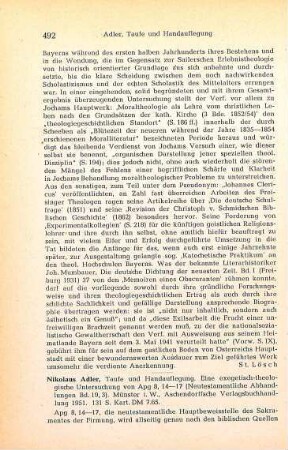 492-493 [Rezension] Adler, Nikolaus, Taufe und Handauflegung