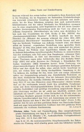 492-493 [Rezension] Adler, Nikolaus, Taufe und Handauflegung