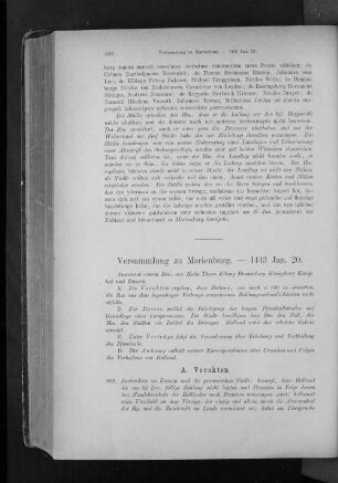 Versammlung zu Marienburg. - 1443 Jan. 20.