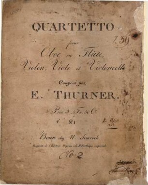 Quartetto pour oboe ou flûte, violon, viole et violoncelle : no. I