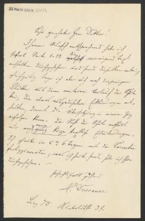 Brief an Ludwig Strecker  und B. Schott's Söhne : 31.03.1900