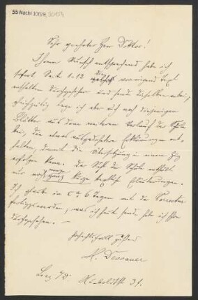 Brief an Ludwig Strecker <senior> und B. Schott's Söhne : 31.03.1900