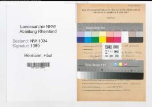 Entnazifizierung Paul Hermann , geb. 22.11.1903 (Stabsintendant)