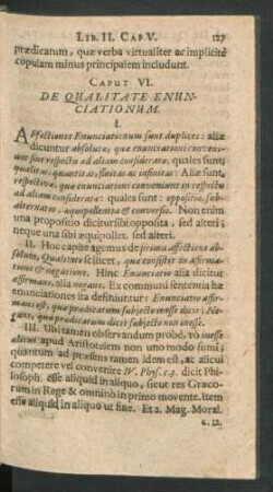 Caput VI. De Qualitate Enunciationum.