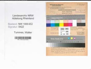 Entnazifizierung Walter Tummes, geb. 10.12.1904 (Konrektor)