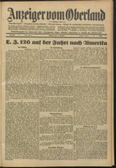 Anzeiger vom Oberland : Tageszeitung für das Oberamt Biberach und die Stadtgemeinde Biberach