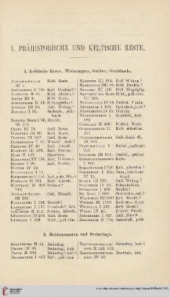 I. Prähistorische und keltische Reste