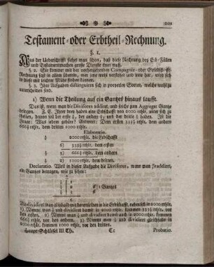 Testament- oder Erbtheil-Rechnung.