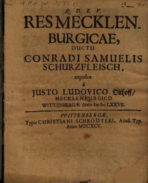 Res Mecklenburgicae
