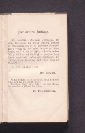Zur dritten Auflage.