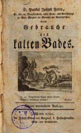 Vom Gebrauche des kalten Bades