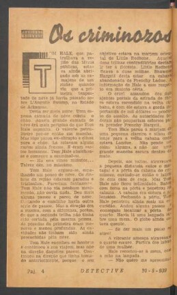 Os criminózos não pódem voar : [Pequena novela]