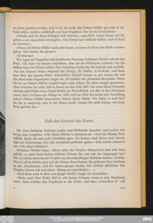Nach den Gesetzen des Korans