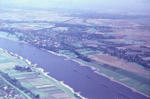 Rhein vor dem Ausbau 1962 bei Düsseldorf-Kaiserswerth