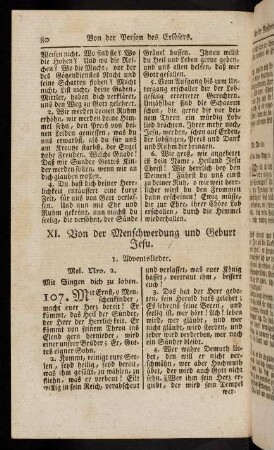 80-95, IX. Von der Menschwerdung und Geburt Jesu. - X. Von dem Lehramte und Wandel Jesu auf Erden.