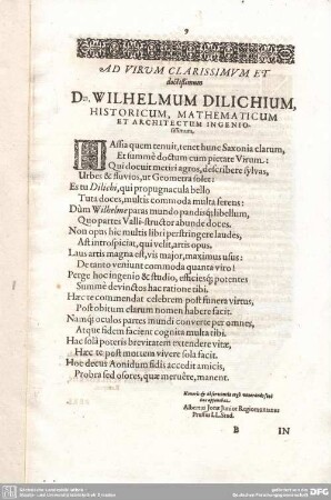 AD VIRUM CLARISSIMUM ET doctißimum...