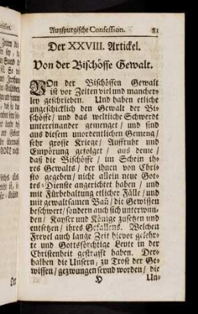 81 - 103, Der XXVIII. Artikel. Von der Bischöffe Gewalt.