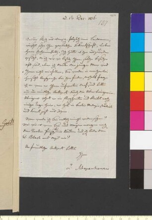 Brief von Schopenhauer, Johanna Henriette an Goethe, Johann Wolfgang von