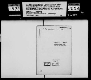 Weingärtner, Erna geb. Böttigheimer Flehingen Käufer: Marie Gayer Oberschefflenz Lagerbuch-Nr. 1447 Oberschefflenz