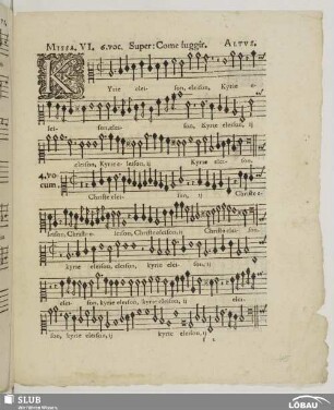 Missa VI, 6. voc. super: Come fuggir