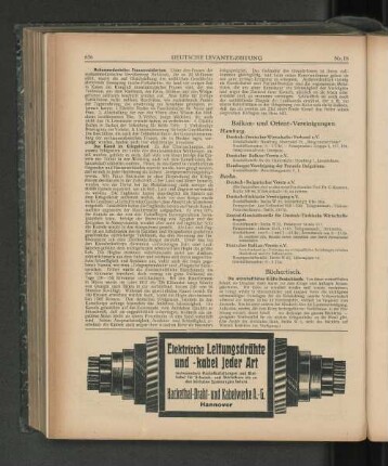 Balkan- und Orient-Vereinigungen.