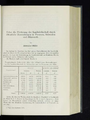 Ueber die Förderung der Landwirthschaft durch öffentliche Zuwendungen in Preussen, Schweden und Dänemark
