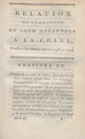Chapitre XV. Départ de la ville de Jéhol ...