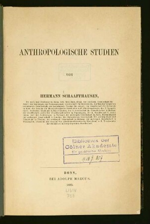 Anthropologische Studien