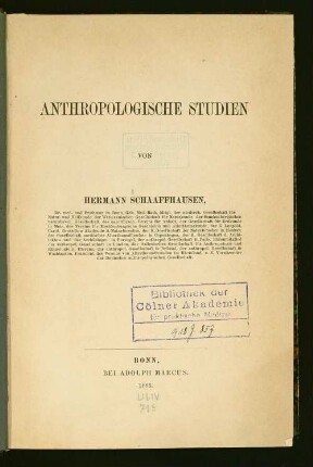 Anthropologische Studien