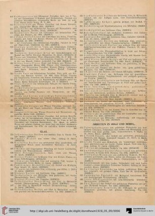 Arbeiten in Holz und Möbel (Nr. 374-399)