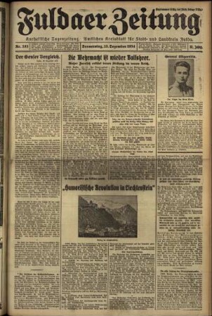 Erste Ausgabe vom Donnerstag, den 13. Dezember 1934.