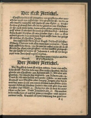 Der Ander Artickel.