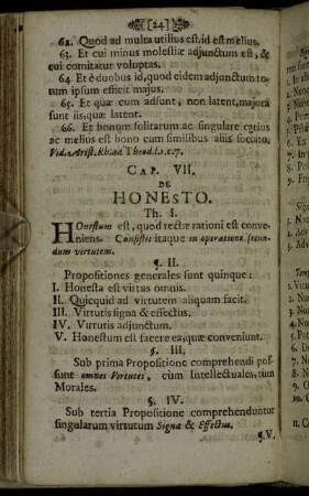 Cap. VII. De Honesto.