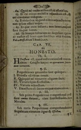 Cap. VII. De Honesto.