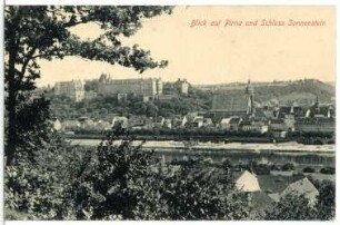 Pirna. Schloss Sonnenstein und Stadt Pirna