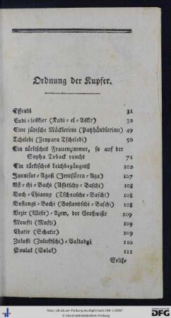 Ordnung der Kupfer.