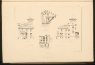 Villa, Paris: Ansichten und Details (aus: Stadt- und Landhäuser, hrsg. von Ernst Wasmuth, Berlin 1894)