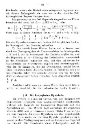 § 8. Die konjugierten Hyperbeln