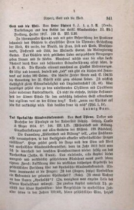 341 [Rezension] Lippert, Peter, Gott und die Welt