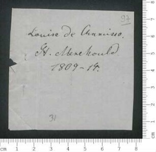 Louise de Chamisso. St. Menehould. 1809-14.