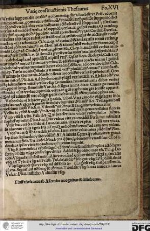 Finitur thesaurus ab Ascensio recognitus & distributus.