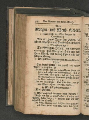 Vom Morgen- und Abend-Gebeth.