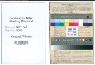 Entnazifizierung Wilhelm Kloeppel , geb. 08.01.1901 (Inspektor)