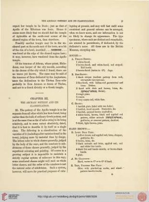 III: The Arachaic Pottery and its Classification